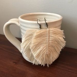 Macrame Feather Earrings